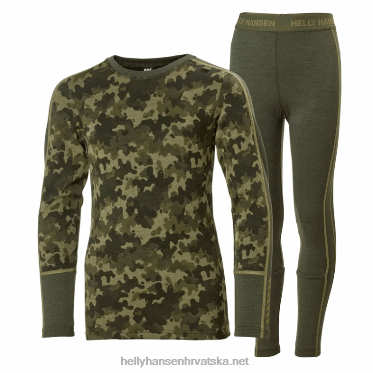 J0HV2491 juniorski grafički lifa merino osnovni sloj djeca Helly-Hansen djetelina