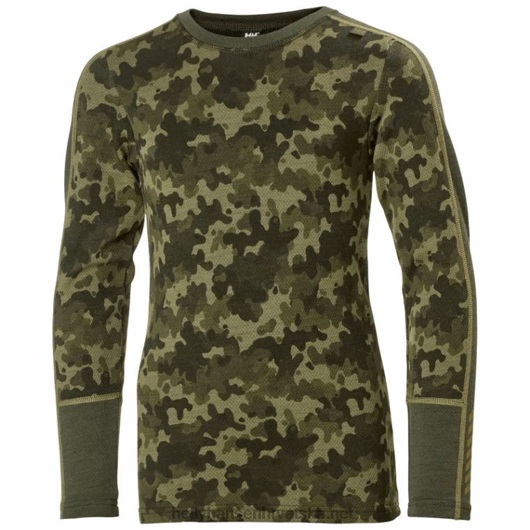 J0HV2491 juniorski grafički lifa merino osnovni sloj djeca Helly-Hansen djetelina