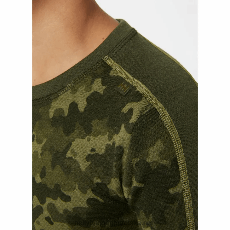 J0HV2491 juniorski grafički lifa merino osnovni sloj djeca Helly-Hansen djetelina