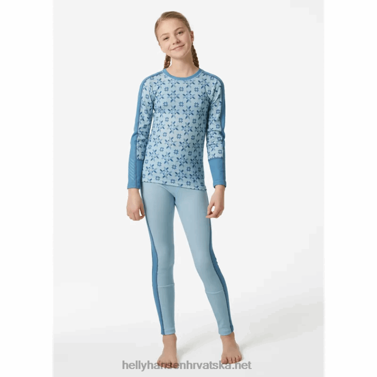 J0HV2492 juniorski grafički lifa merino osnovni sloj djeca Helly-Hansen djetelina/usluga gre
