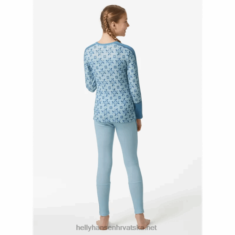 J0HV2492 juniorski grafički lifa merino osnovni sloj djeca Helly-Hansen djetelina/usluga gre