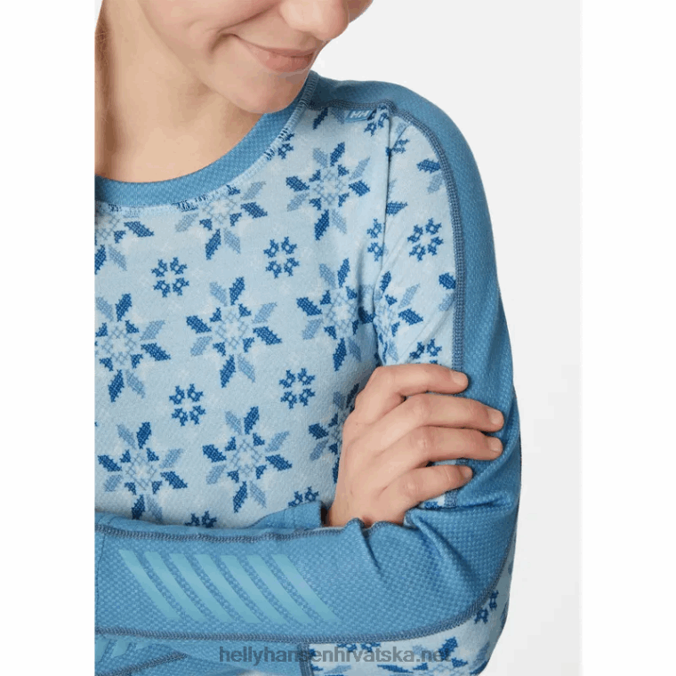 J0HV2492 juniorski grafički lifa merino osnovni sloj djeca Helly-Hansen djetelina/usluga gre