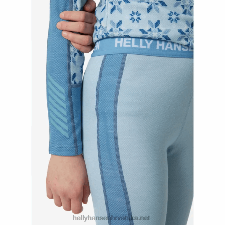J0HV2492 juniorski grafički lifa merino osnovni sloj djeca Helly-Hansen djetelina/usluga gre