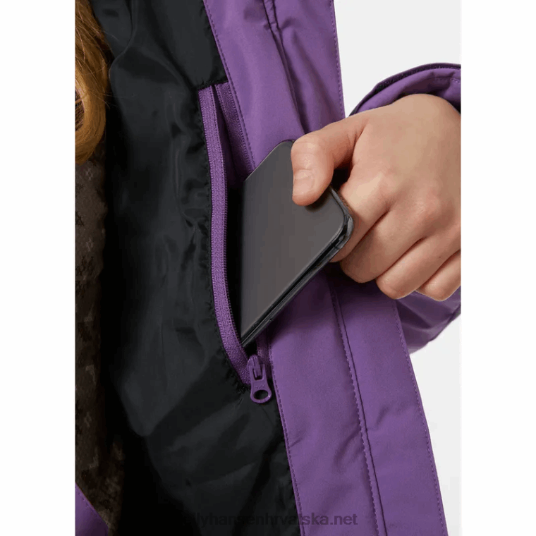 J0HV2382 juniorska dijamantna skijaška jakna djeca Helly-Hansen breskva jeka