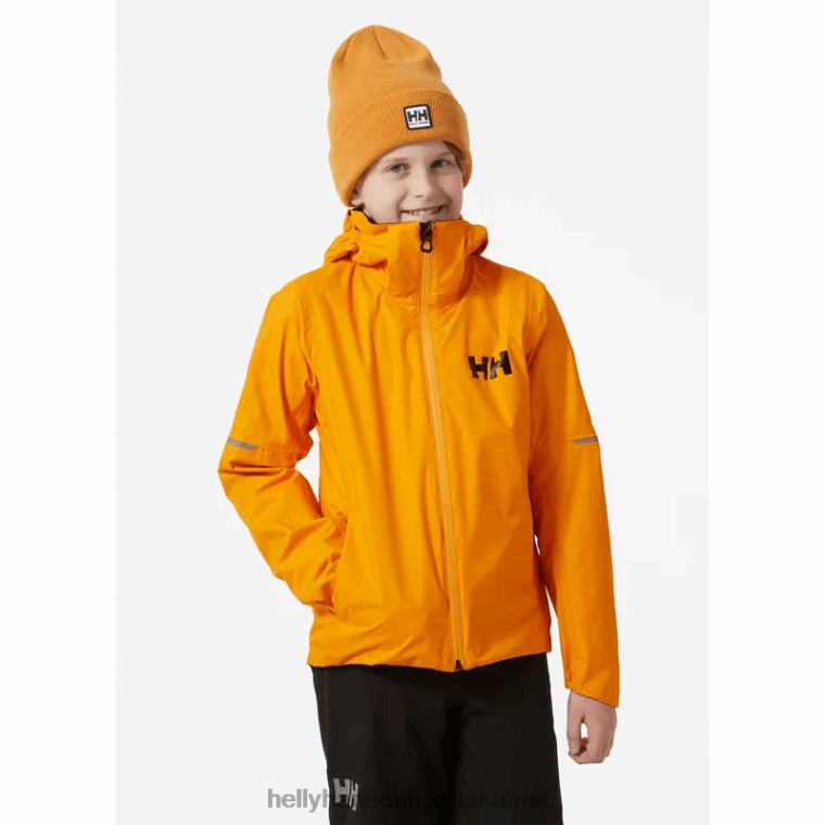 J0HV2428 juniorska loen kišna jakna djeca Helly-Hansen terakota/smreka