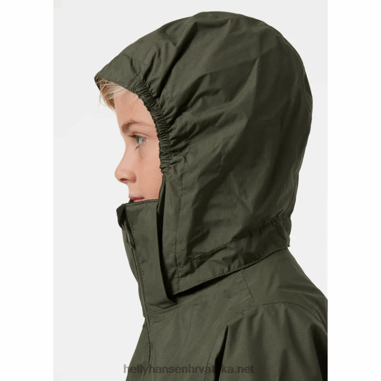 J0HV2429 juniorska loen kišna jakna djeca Helly-Hansen terakota/smreka