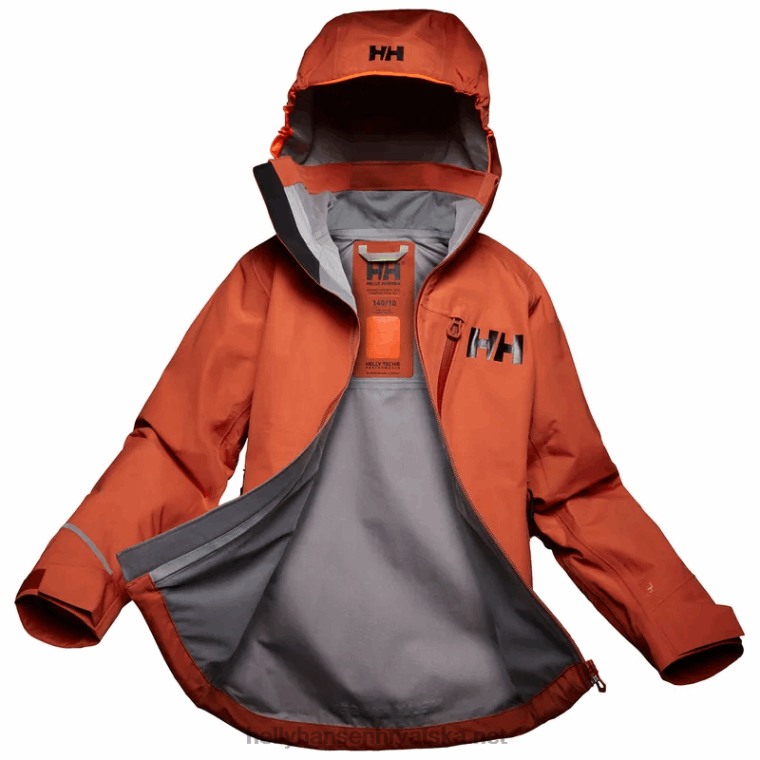J0HV2551 juniorska fusion lab troslojna jakna djeca Helly-Hansen terakota/duboki fjord