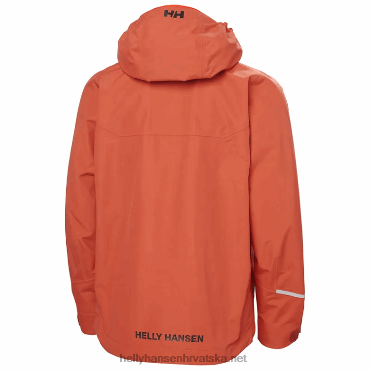 J0HV2551 juniorska fusion lab troslojna jakna djeca Helly-Hansen terakota/duboki fjord
