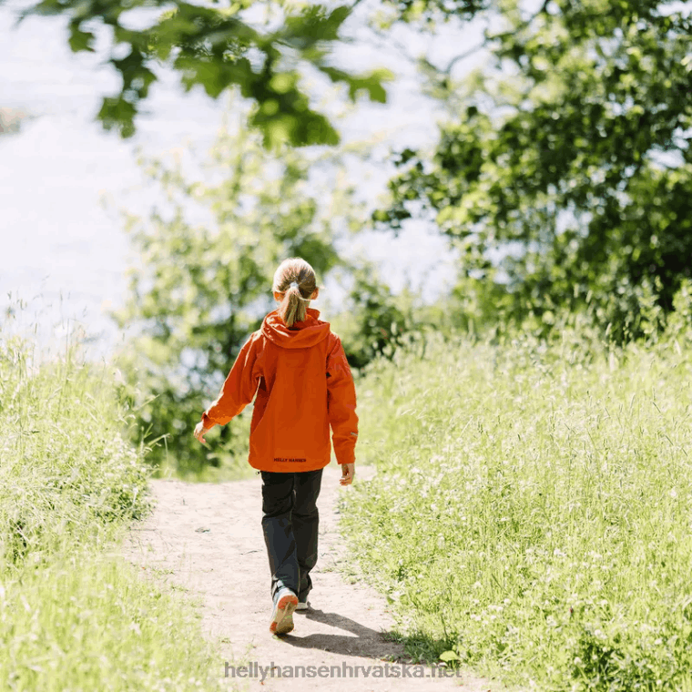 J0HV2551 juniorska fusion lab troslojna jakna djeca Helly-Hansen terakota/duboki fjord