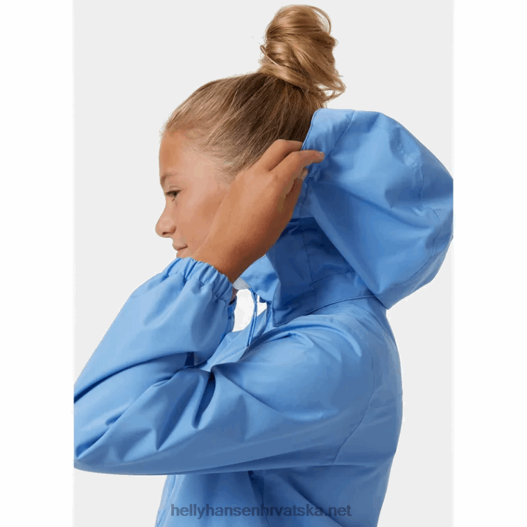 J0HV2553 juniorska kišna jakna celeste djeca Helly-Hansen terakota/duboki fjord