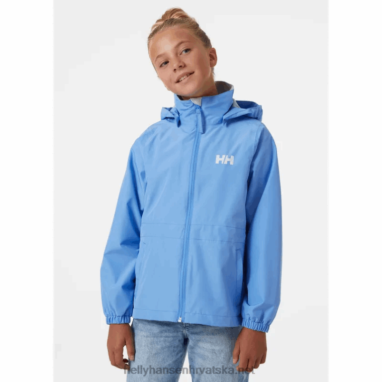 J0HV2553 juniorska kišna jakna celeste djeca Helly-Hansen terakota/duboki fjord
