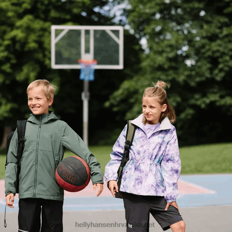 J0HV2554 juniorska kišna jakna celeste djeca Helly-Hansen skagen plava