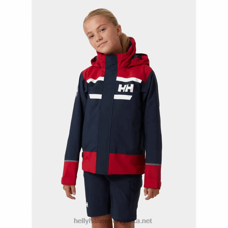 J0HV2560 juniorska jakna za jedrenje salt port 2.0 djeca Helly-Hansen bijela/ebanovina