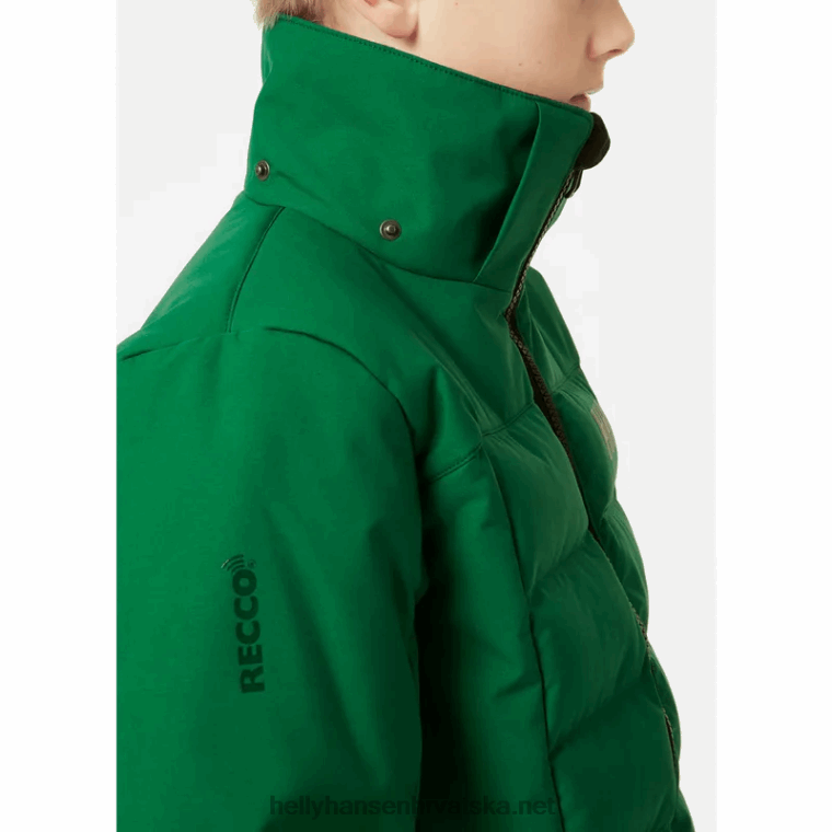 J0HV2744 juniorska skijaška jakna djeca Helly-Hansen patrolni oran/postrojnik/crni