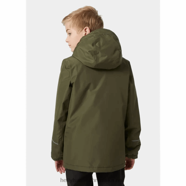 J0HV2770 vika izolirana kišna jakna za juniore djeca Helly-Hansen crna/mornarska