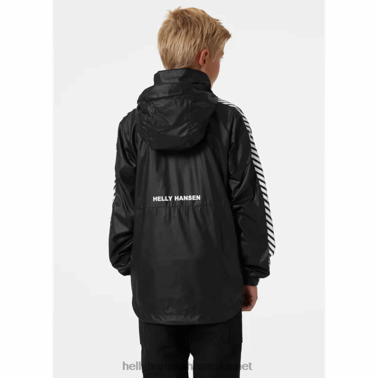 J0HV2811 juniorska prugasta vjetrovka djeca Helly-Hansen slatka limeta/vrući koralj