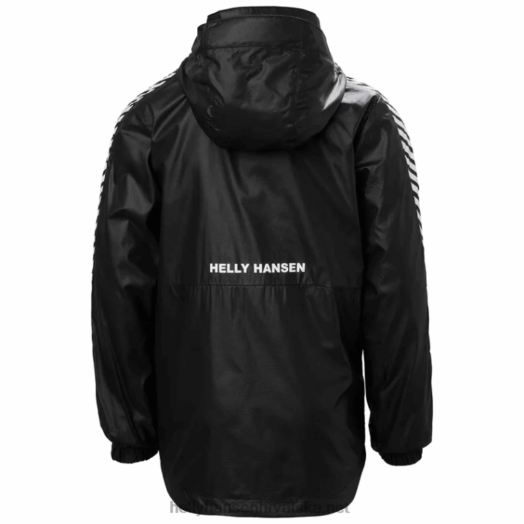 J0HV2811 juniorska prugasta vjetrovka djeca Helly-Hansen slatka limeta/vrući koralj
