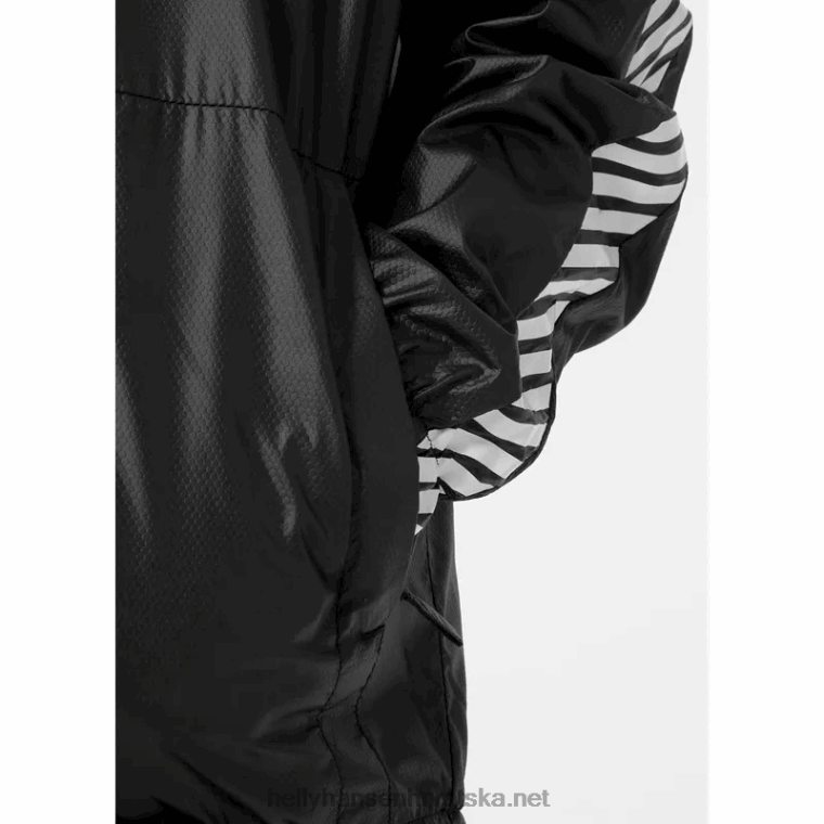 J0HV2811 juniorska prugasta vjetrovka djeca Helly-Hansen slatka limeta/vrući koralj