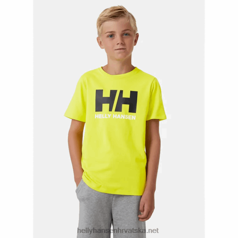 J0HV2506 juniorska majica s logotipom hh djeca Helly-Hansen svijetlo plava/ružičasti kvarc/oštra zelena