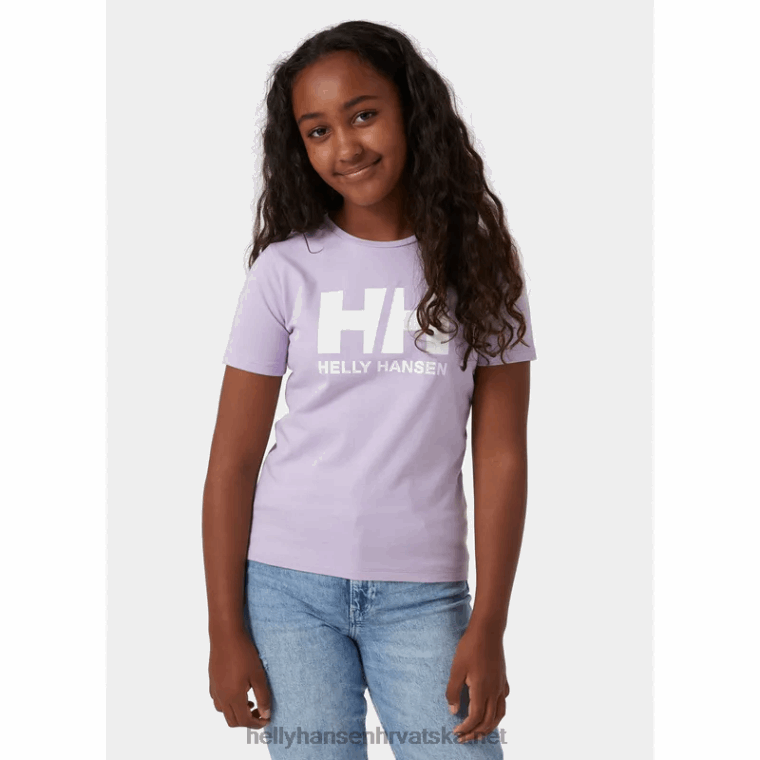 J0HV2507 juniorska majica s logotipom hh djeca Helly-Hansen ružičasti kvarc/oštra zelena/slatka limeta