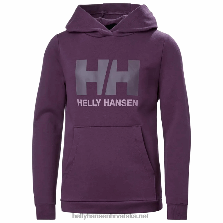 J0HV2495 majica s kapuljačom s hh logom za juniore 2.0 djeca Helly-Hansen crno