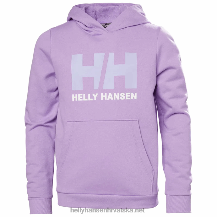 J0HV2496 majica s kapuljačom s hh logom za juniore 2.0 djeca Helly-Hansen ametist