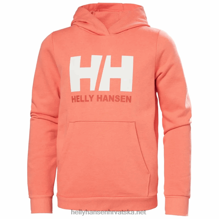 J0HV2497 majica s kapuljačom s hh logom za juniore 2.0 djeca Helly-Hansen ametist/vrijesak