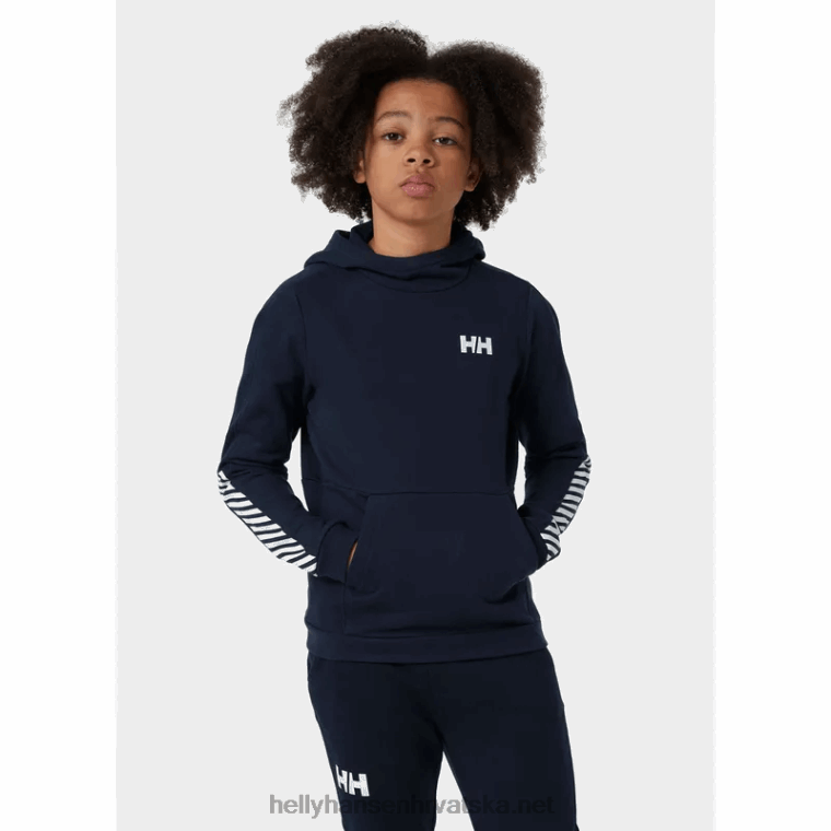 J0HV2519 aktivna majica s kapuljačom za juniore djeca Helly-Hansen ružičasti sorbet/bijeli/sivi melang