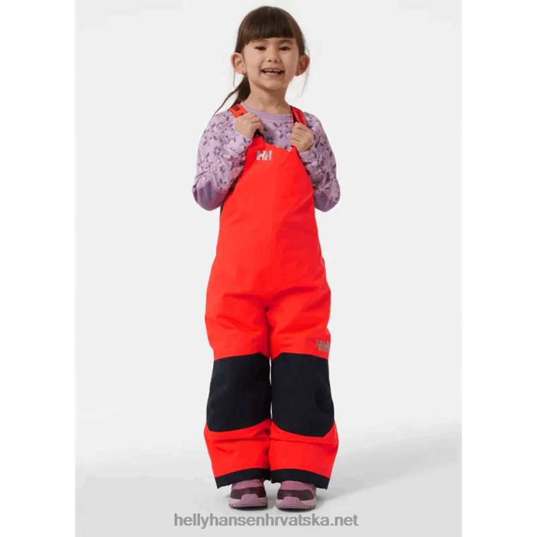 J0HV2305 dječji jahač 2 izolirana skijaška prsa djeca Helly-Hansen neon narančasta