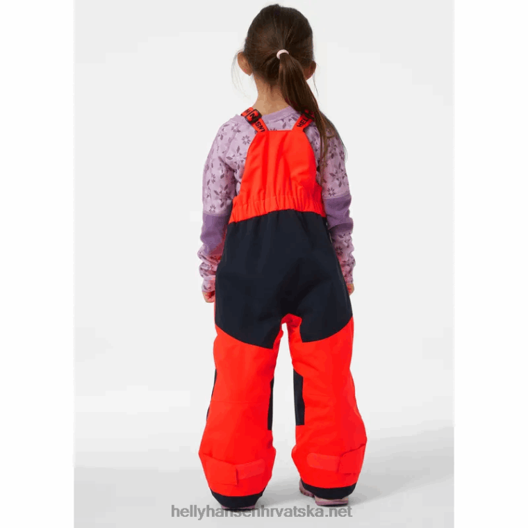 J0HV2305 dječji jahač 2 izolirana skijaška prsa djeca Helly-Hansen neon narančasta