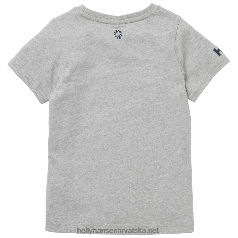 J0HV2378 dječja i juniorska ocean race majica od organskog pamuka djeca Helly-Hansen siva melang/mornarska