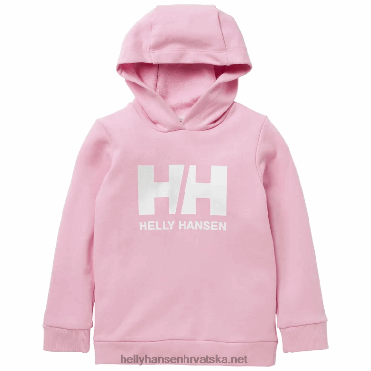J0HV2369 dječja majica s kapuljačom s logotipom hh djeca Helly-Hansen vrijesak/oštra zelena
