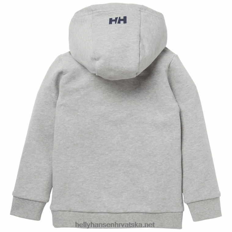 J0HV2376 ocean race majica s kapuljačom za djecu i juniore djeca Helly-Hansen sivi melang