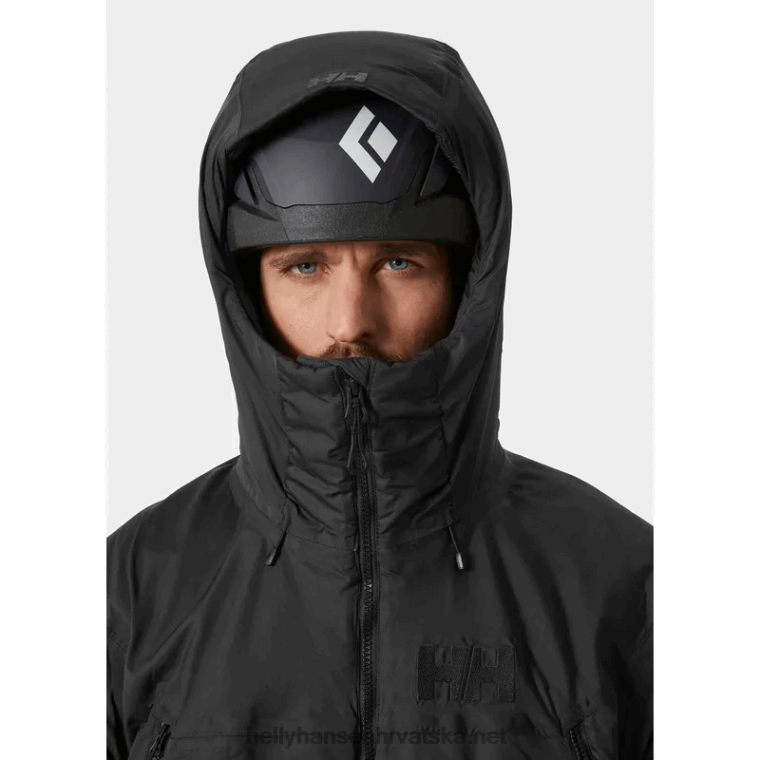 J0HV218 muška lifa pro belay izolirana jakna muškarci Helly-Hansen crno