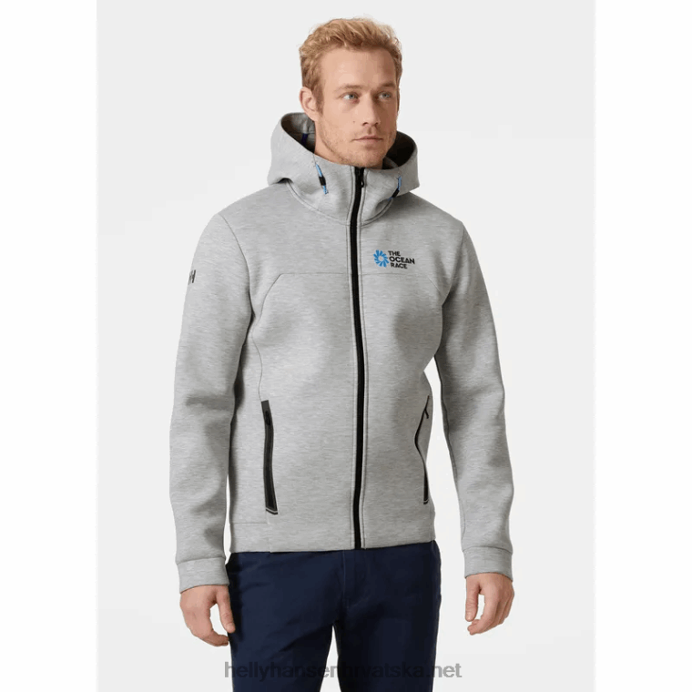 J0HV101 muška jakna s kapuljačom the ocean race muškarci Helly-Hansen sivi melang
