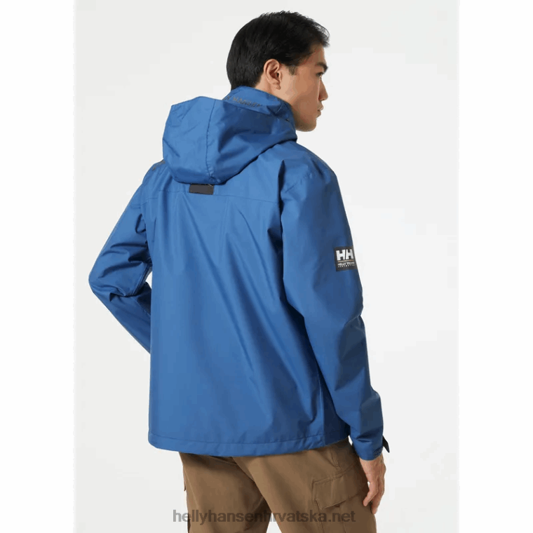 J0HV10 muška jedriličarska jakna s kapuljačom za posadu muškarci Helly-Hansen azurit