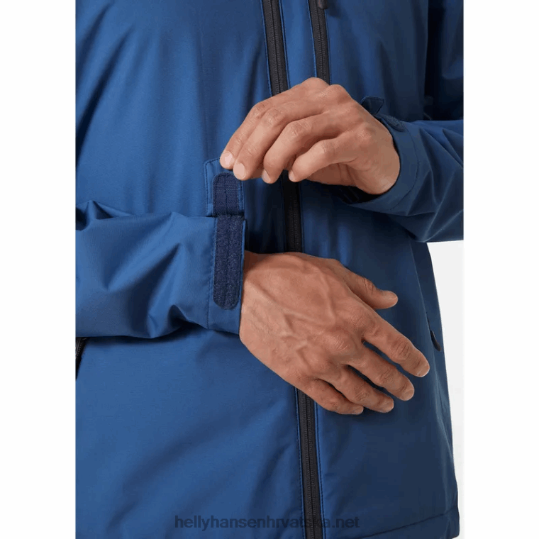 J0HV10 muška jedriličarska jakna s kapuljačom za posadu muškarci Helly-Hansen azurit