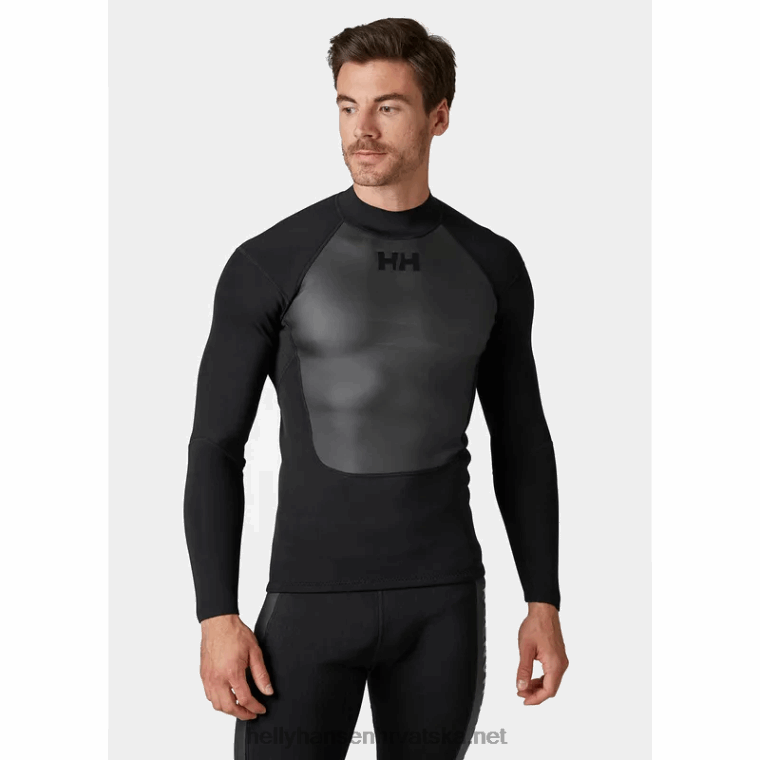 J0HV119 unisex gornji dio vodene odjeće muškarci Helly-Hansen crno