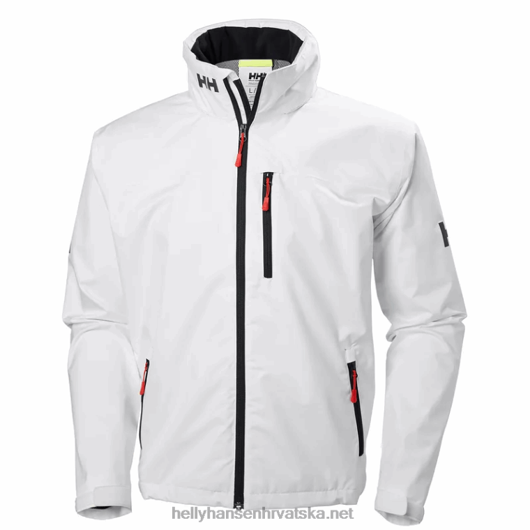 J0HV13 muška jedriličarska jakna s kapuljačom za posadu muškarci Helly-Hansen bijela