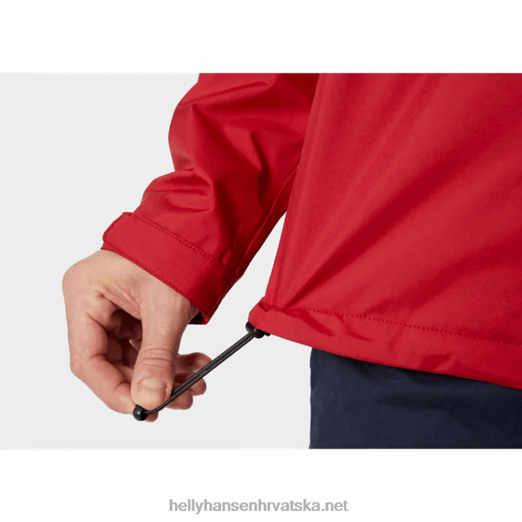J0HV14 muška jedriličarska jakna s kapuljačom za posadu muškarci Helly-Hansen Crvena