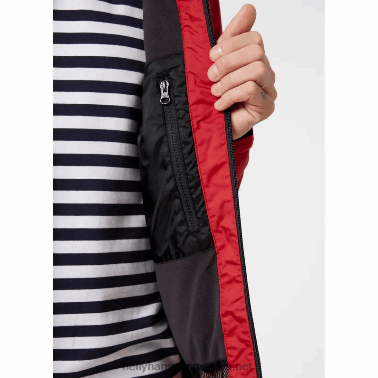 J0HV21 muška srednjeslojna jakna s kapuljačom muškarci Helly-Hansen Crvena