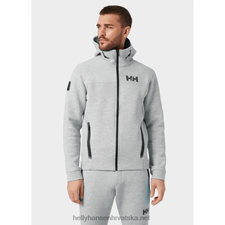 J0HV93 muška hp ocean jakna s patentnim zatvaračem muškarci Helly-Hansen sivi melang