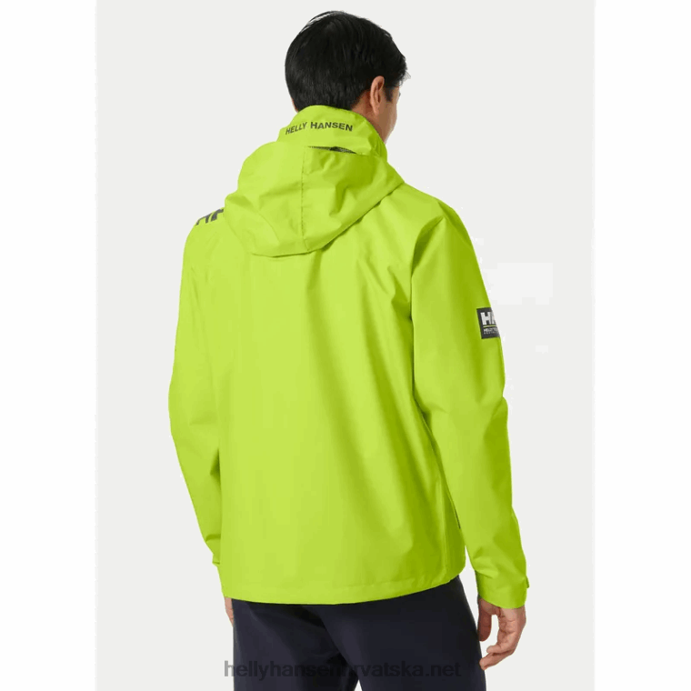J0HV9 muška jedriličarska jakna s kapuljačom za posadu muškarci Helly-Hansen azidno vapno