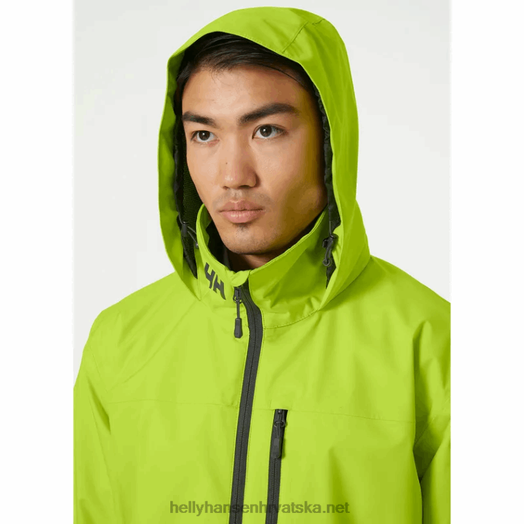 J0HV9 muška jedriličarska jakna s kapuljačom za posadu muškarci Helly-Hansen azidno vapno