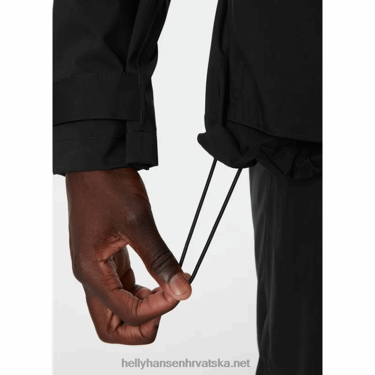 J0HV232 muška kišna jakna s kapuljačom muškarci Helly-Hansen crno
