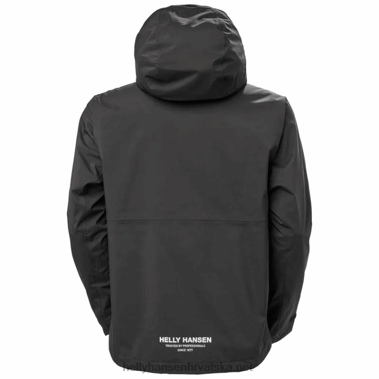 J0HV232 muška kišna jakna s kapuljačom muškarci Helly-Hansen crno