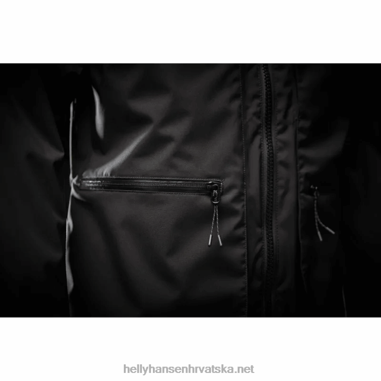 J0HV232 muška kišna jakna s kapuljačom muškarci Helly-Hansen crno