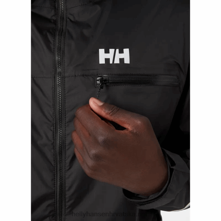 J0HV237 muška biciklistička kišna jakna s kapuljačom muškarci Helly-Hansen crno