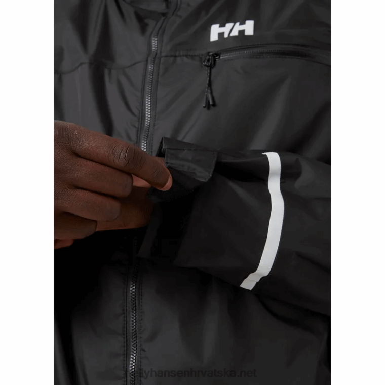 J0HV237 muška biciklistička kišna jakna s kapuljačom muškarci Helly-Hansen crno