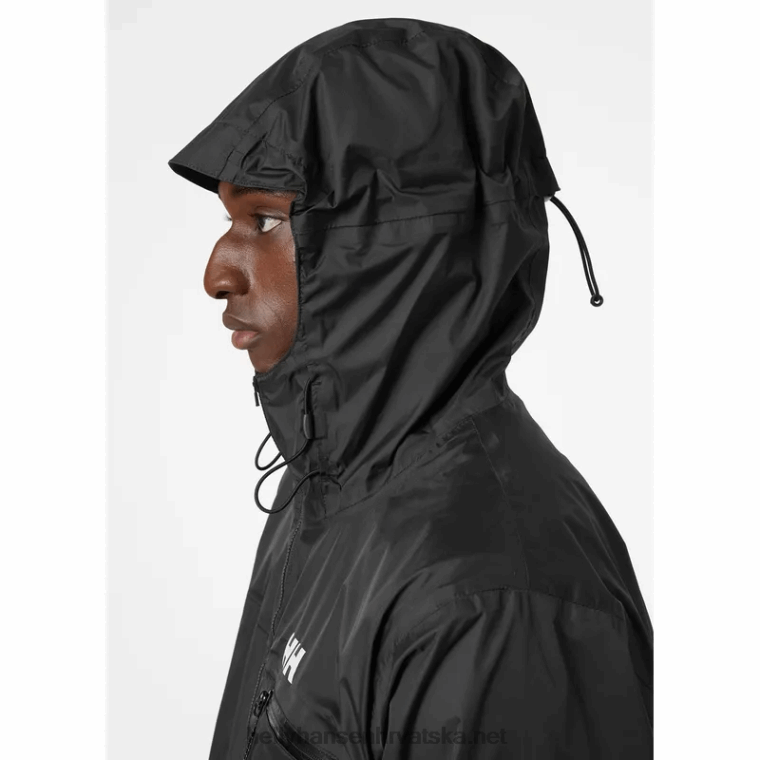J0HV237 muška biciklistička kišna jakna s kapuljačom muškarci Helly-Hansen crno